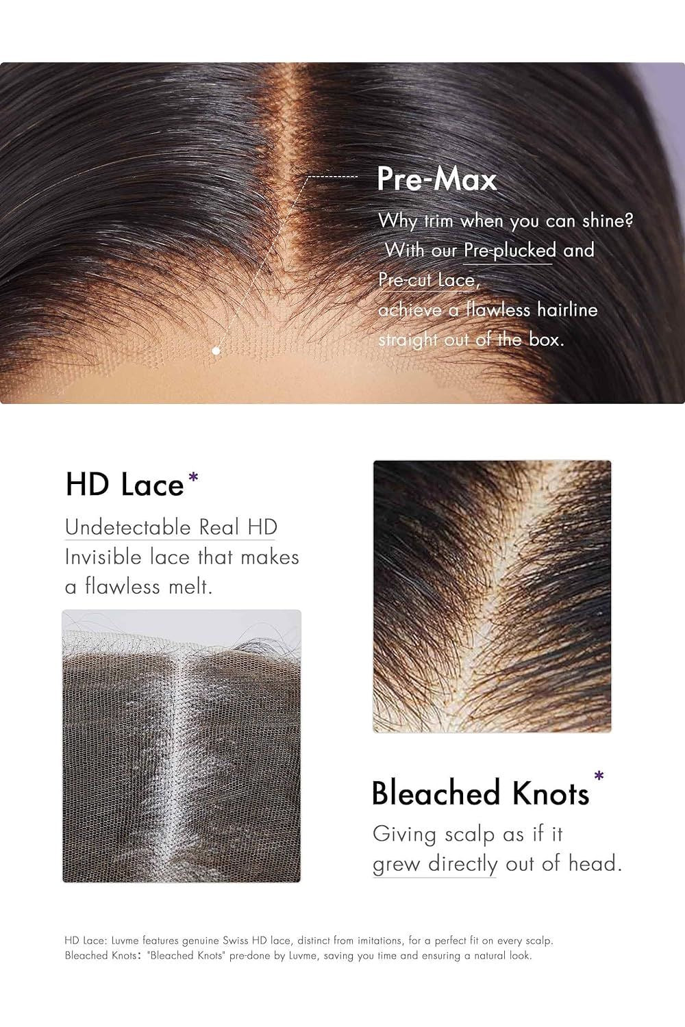 Glueless luxury lace wig