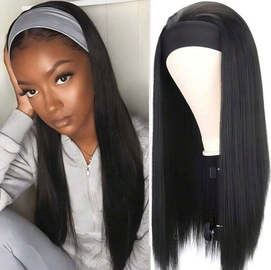 Luxury straight headband wig